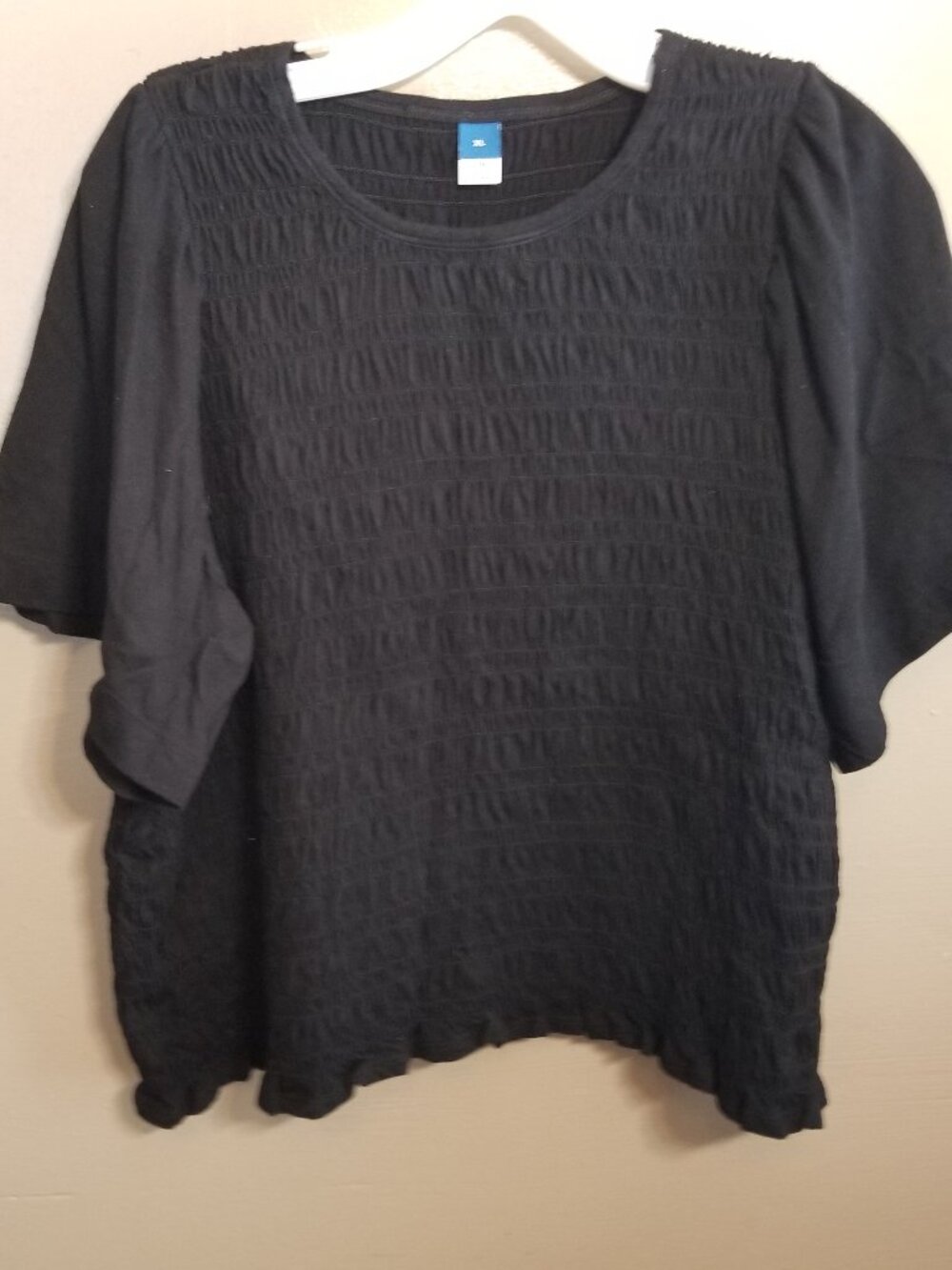 Old Navy Short Sleeve Blouse, Black, XL